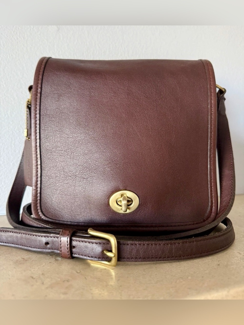 Vintage Coach Companion Flap Crossbody Bag 9076 Mahogany USA Made